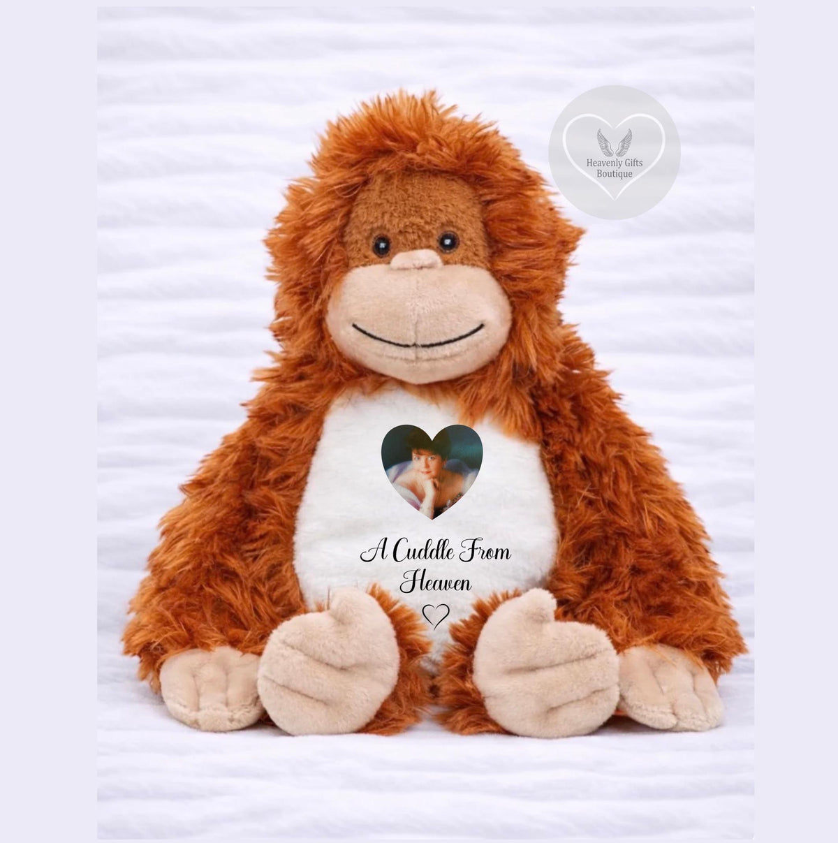 Orangutan memory bear personalised with photograph
