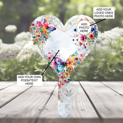 Butterfly's Poem Heart Grave Marker
