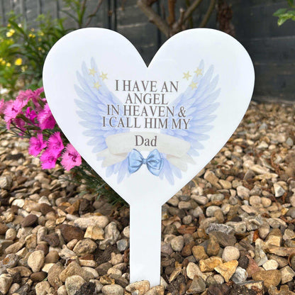 Personalised I Have An Angel In Heaven grave marker with angel wings