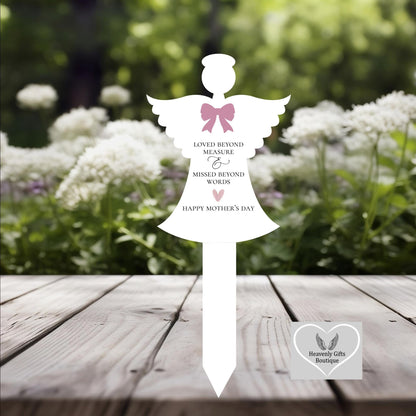 Personalised angel memorial grave marker with remembrance poem