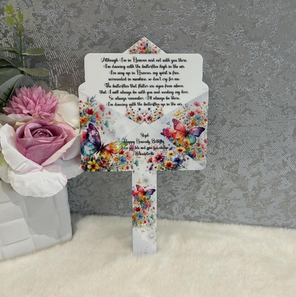 Personalised butterfly letter grave marker memorial design
