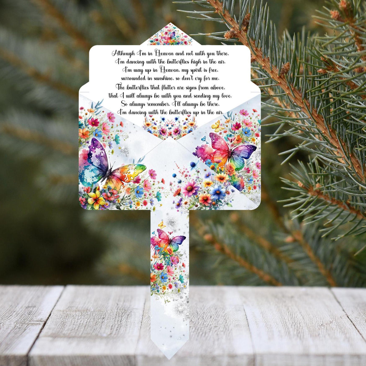 Personalised butterfly memorial letter with custom wording