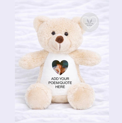 Personalised childs photo memory bear remembrance keepsake