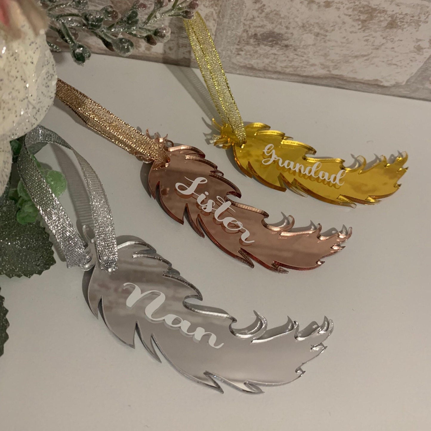Personalised feather remembrance keepsake for a loved one