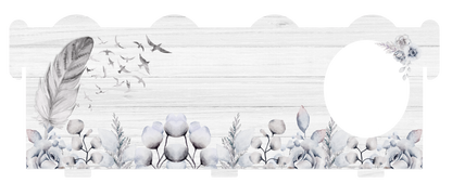 Personalised feathers memorial bench with photo and own wording
