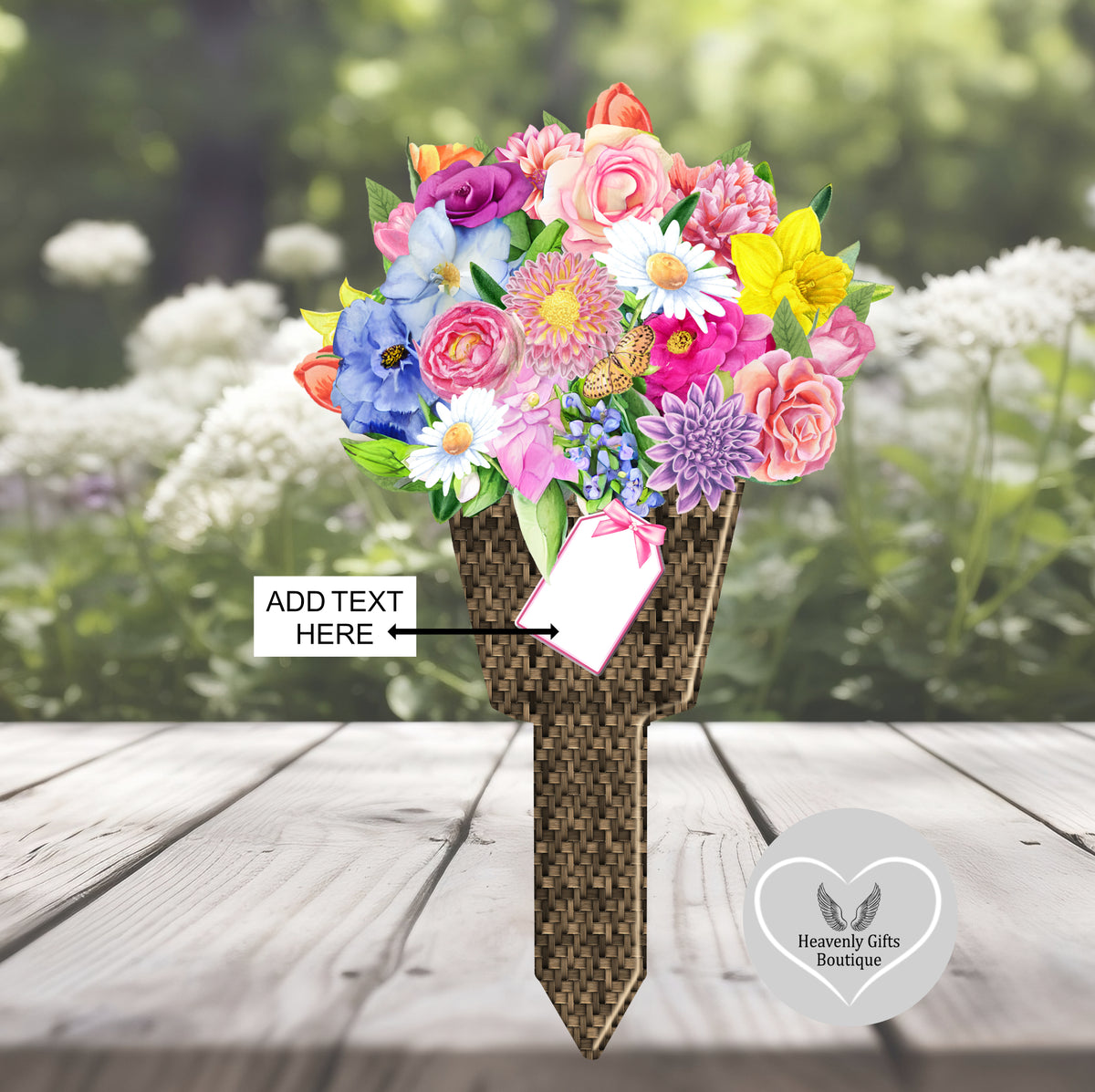 Personalised flower bouquet grave marker floral memorial tribute