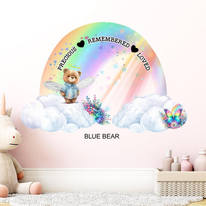 Personalised infant loss memorial decoration with angel teddy