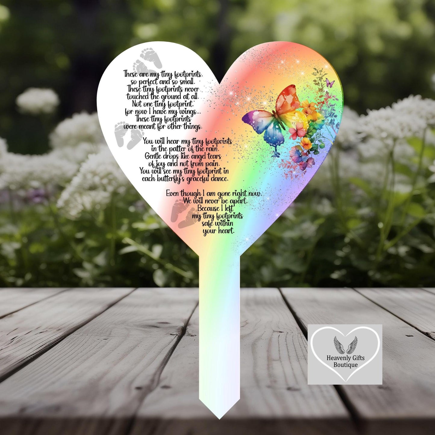 Personalised infant loss memorial marker for graveside remembrance