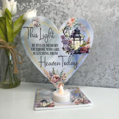 Personalised lantern memorial tealight plaque for remembering a loved one