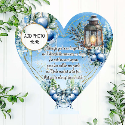 Personalised lantern remembrance heart tealight holder
