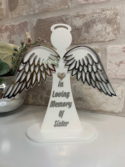 Personalised memorial angel keepsake with name and remembrance date