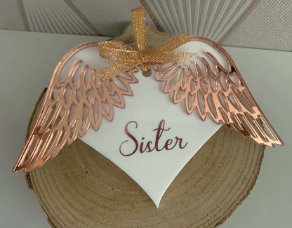 Personalised angel wings remembrance keepsake for someone special