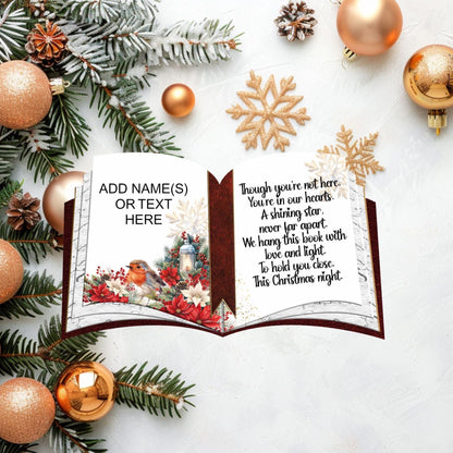 Personalised memorial book decoration for a loved one
