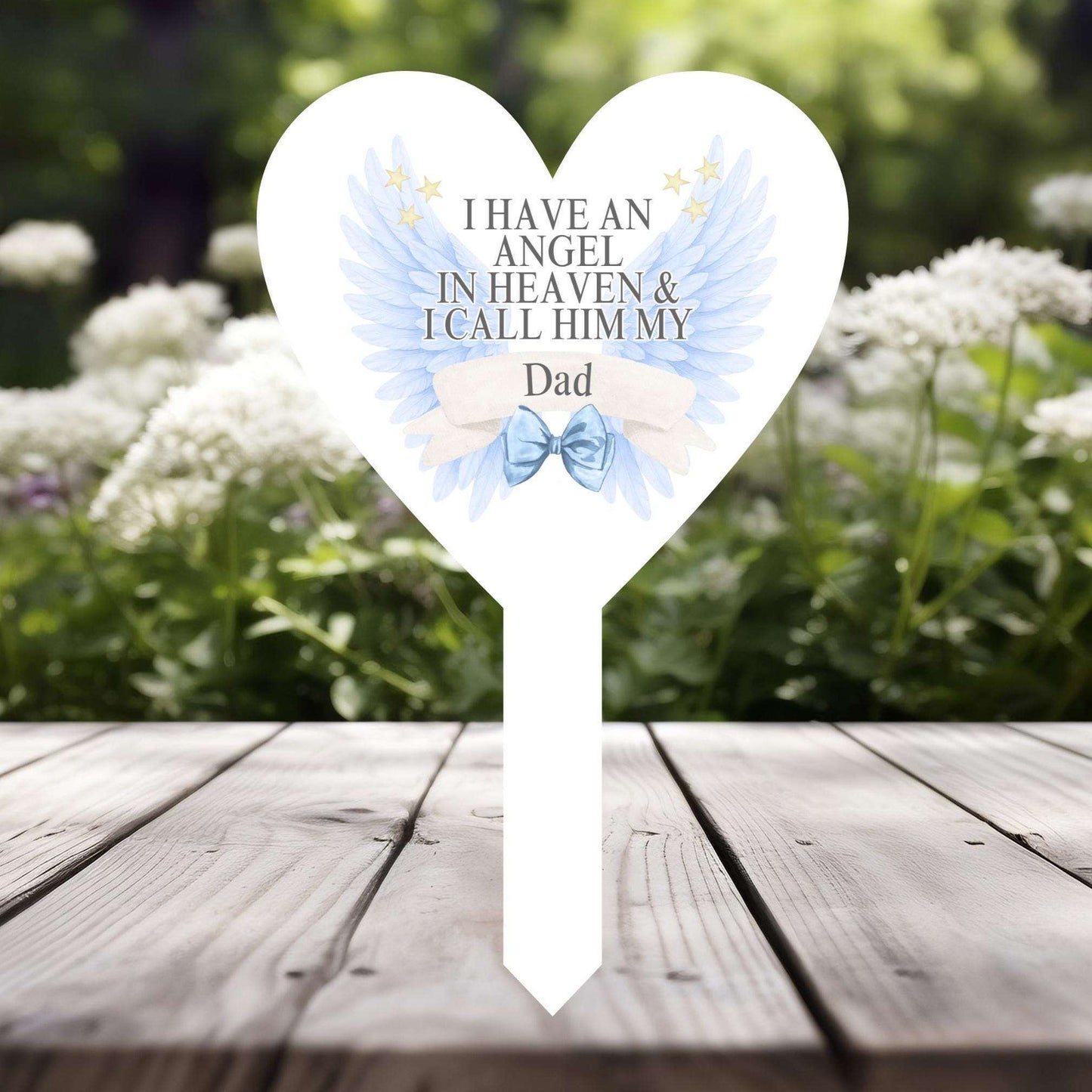 Personalised Angel In Heaven grave marker for Dad
