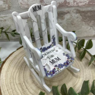 Personalised memorial rocking chair with loved one's photo