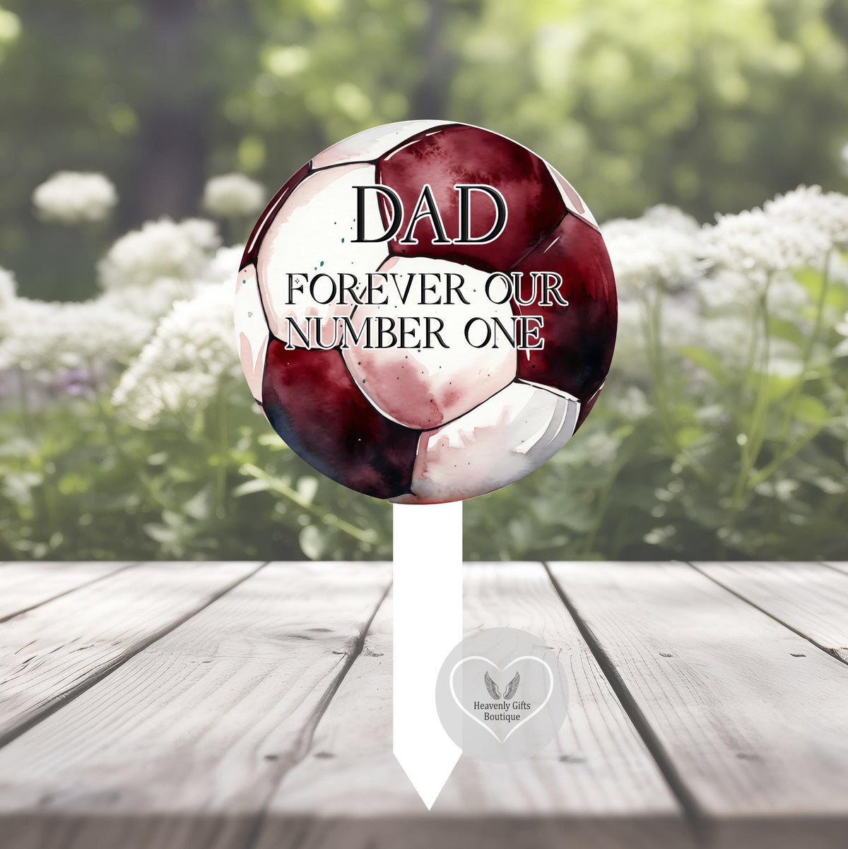 Personalised Forever Our Number One football memorial plaque
