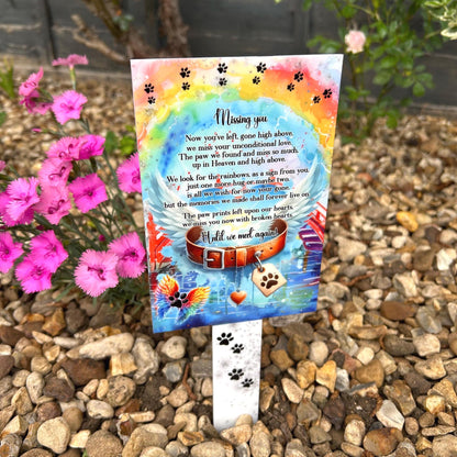 Personalised pet memorial grave marker with name and remembrance wording
