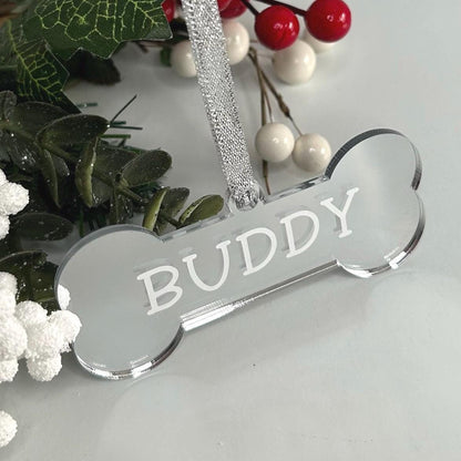 Personalised pet name Christmas tree decoration