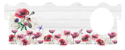 Personalised poppy memorial bench with photo and own wording