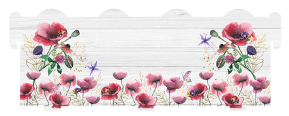 Personalised poppy memorial bench keepsake with custom wording