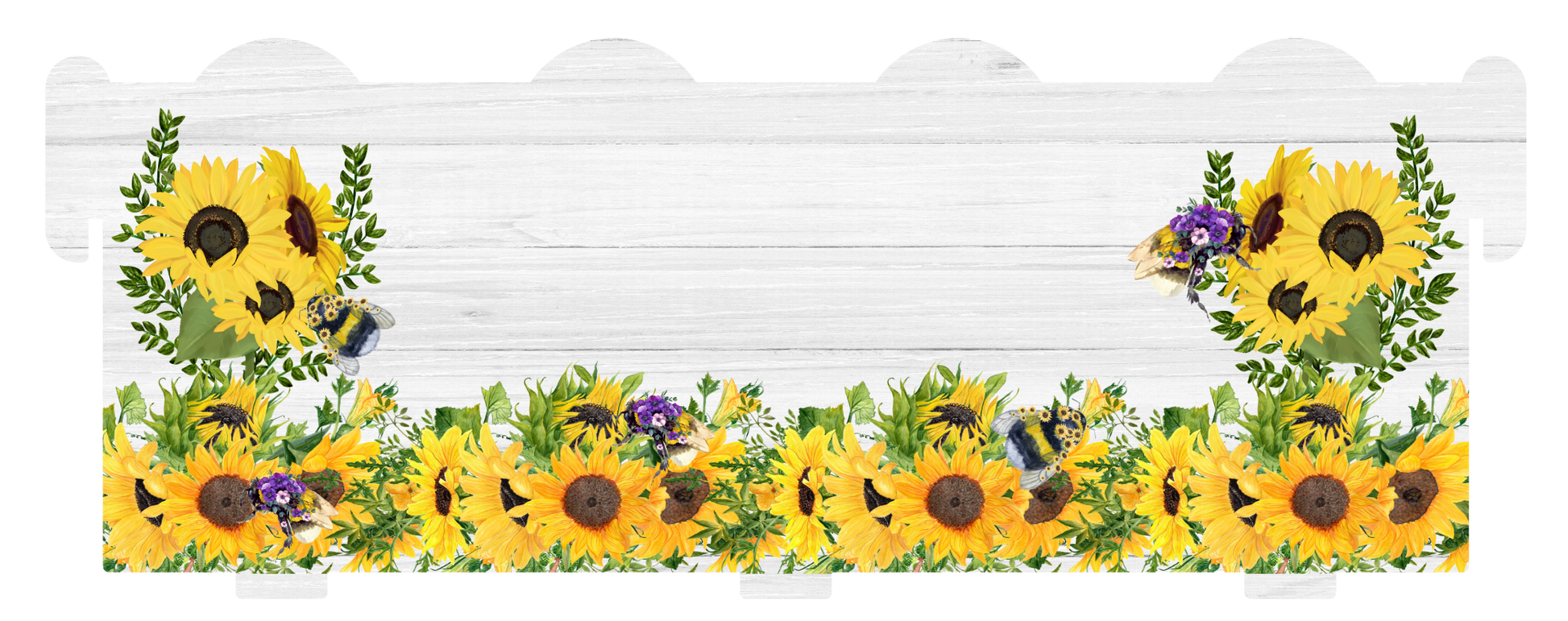 Personalised sunflower memorial bench keepsake with remembrance wording