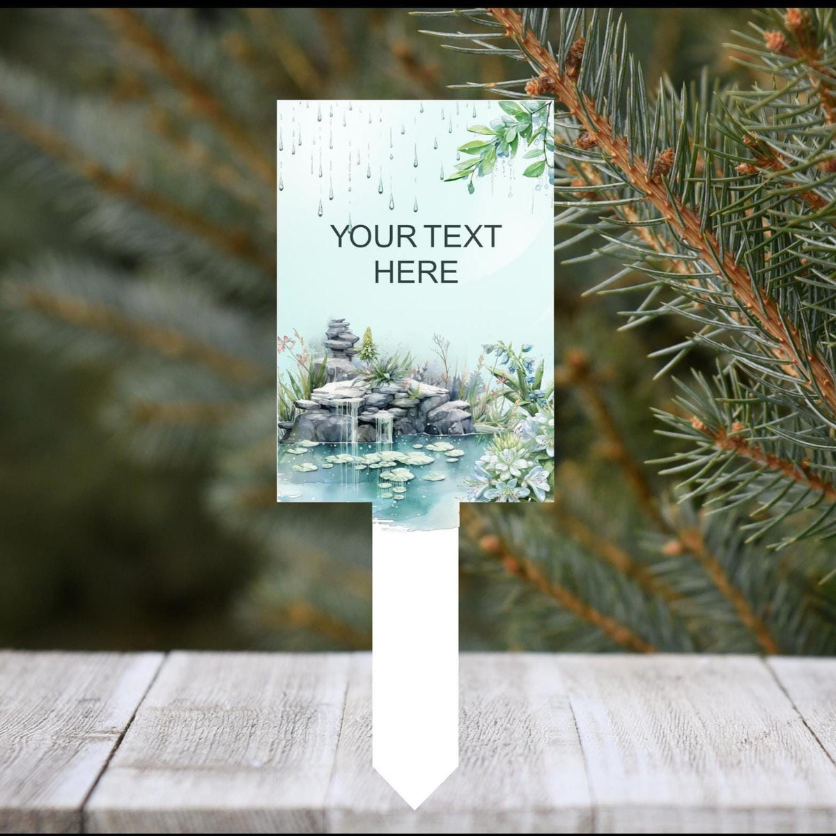 Personalised waterfall graveside marker for a loved one