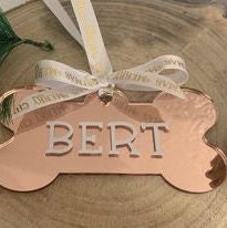 Pet Christmas bauble personalised with a name