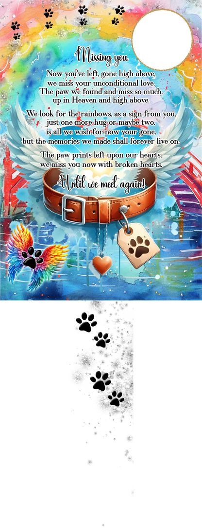 Pet memorial grave marker personalised with one photo and poem