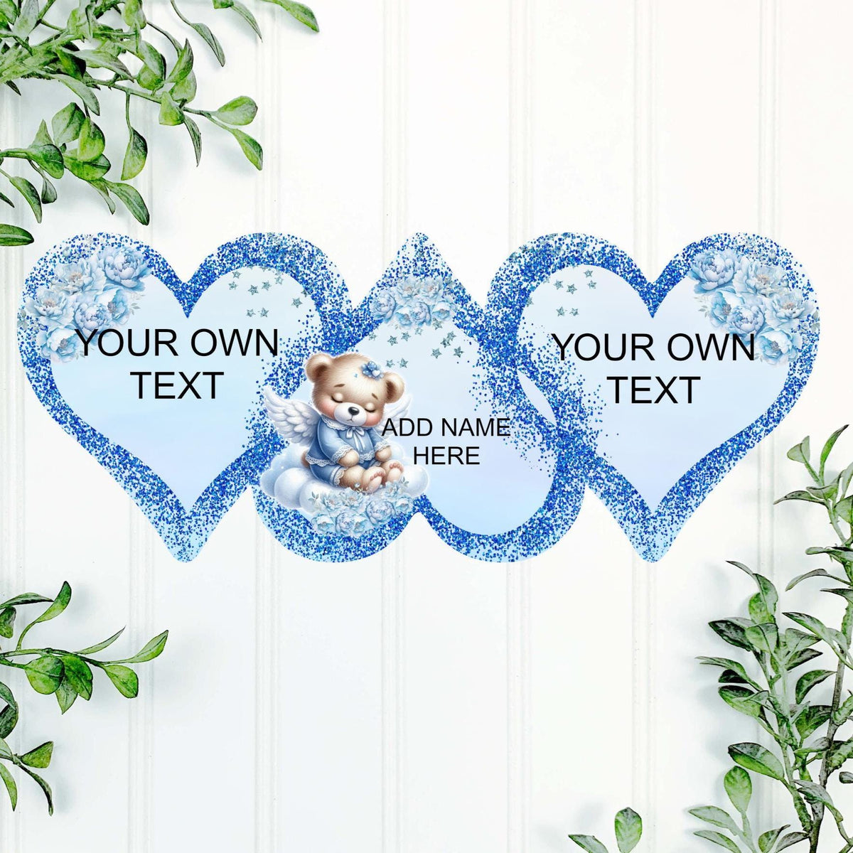 Baby loss memorial heart plaque available in pink or blue
