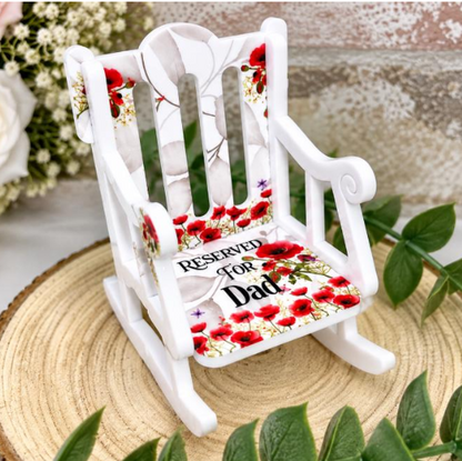 Personalised poppy memorial rocking chair