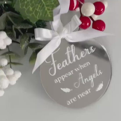 Feathers appear when angels are near bauble