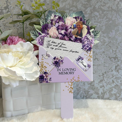 Purple flower Letter to Heaven memorial grave marker