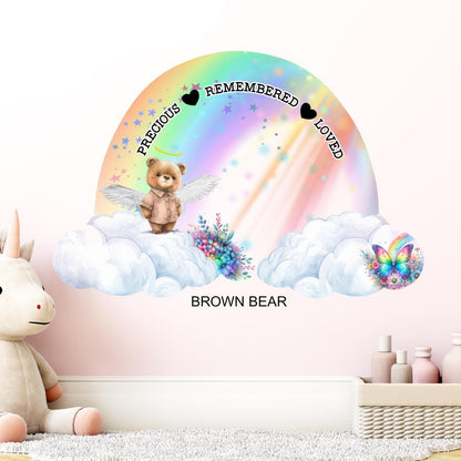 Rainbow angel baby remembrance plaque for memorial display