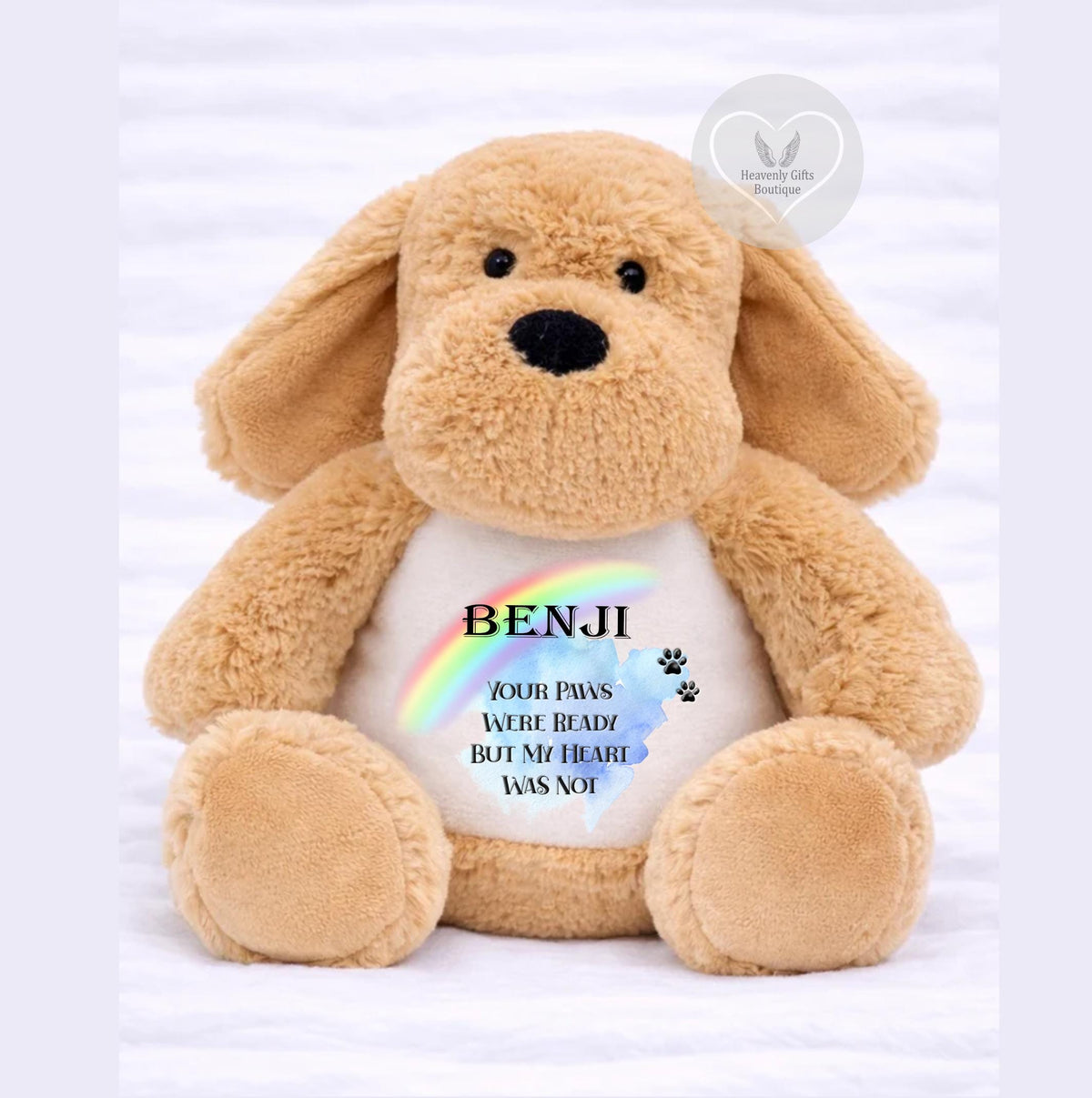 Rainbow Bridge dog memorial plush remembrance keepsake
