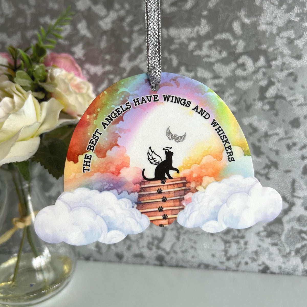 Rainbow Bridge pet memorial hanging decoration for dog or cat