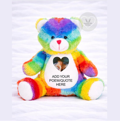 Rainbow A Cuddle From Heaven personalised memory bear