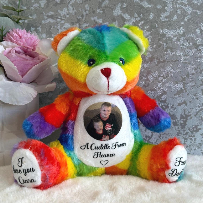 Personalised rainbow memorial photo keepsake