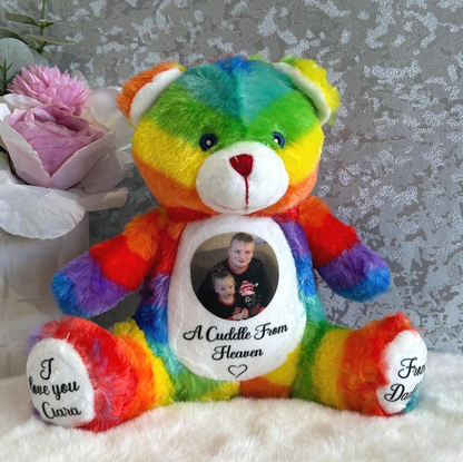 Personalised rainbow memorial photo keepsake
