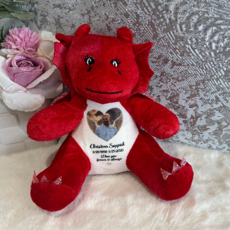 Personalised red dragon photo memory keepsake