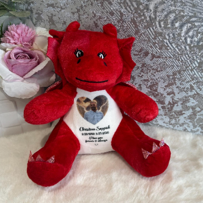 Personalised red dragon photo memory keepsake