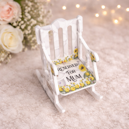 Reserved Seat memorial chair keepsake in hanging or rocking design