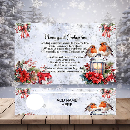 Robin Christmas memorial tealight holder for a loved one