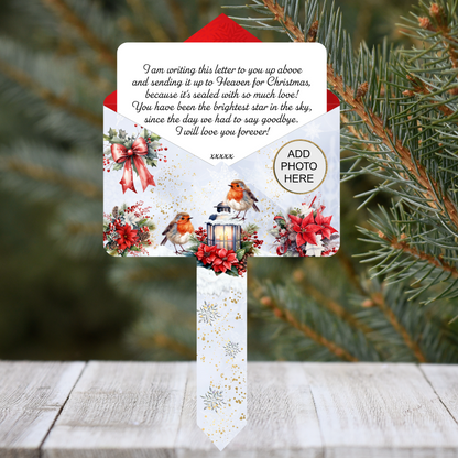 Robin Letter To Heaven Christmas memorial with poem and photo