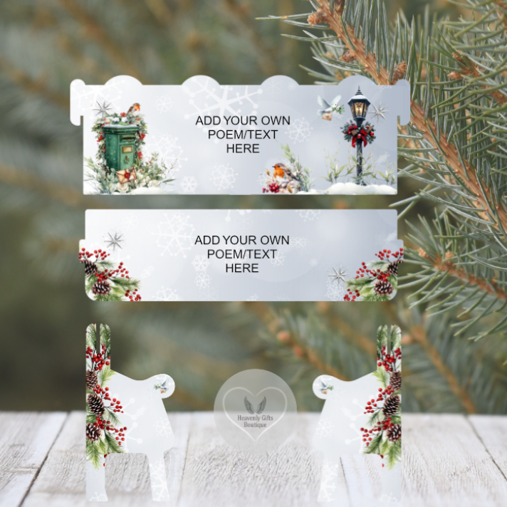 Robin letter to heaven Christmas memorial bench with personalised remembrance wording