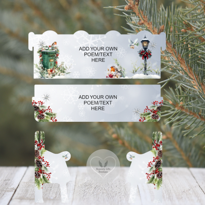 Robin letter to heaven Christmas memorial bench with personalised remembrance wording