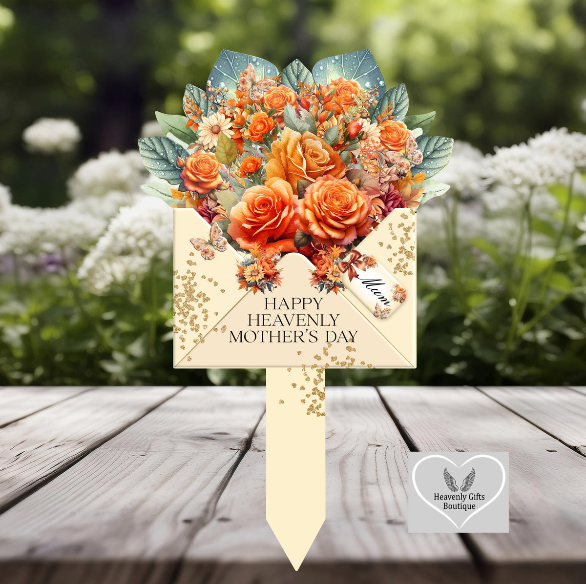 Personalised rose bouquet memorial marker design