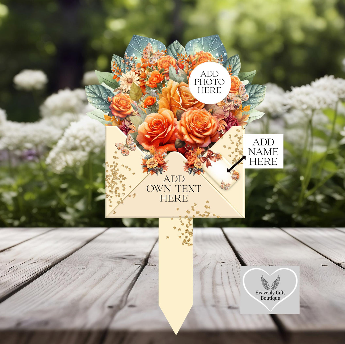 Rose bouquet grave marker with personalised memorial design