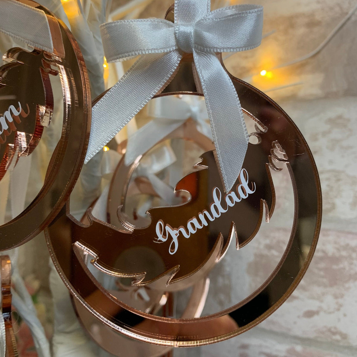 Rose gold mirror memorial feather keepsake