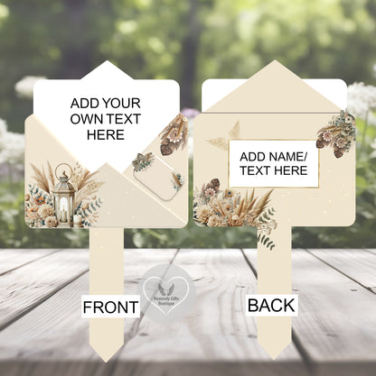 Front and back of Special Gifts In Life grave marker with your own text