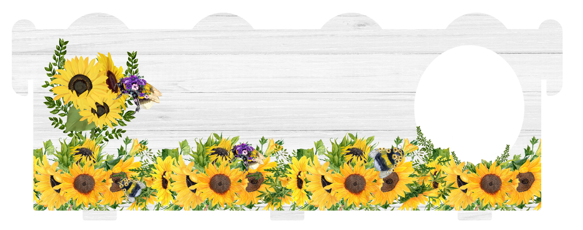 Personalised sunflower memorial bench with photograph